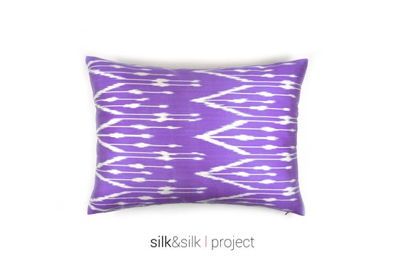Purple Pillow Violet Ikat Pillow Decorative Pillow For Etsy