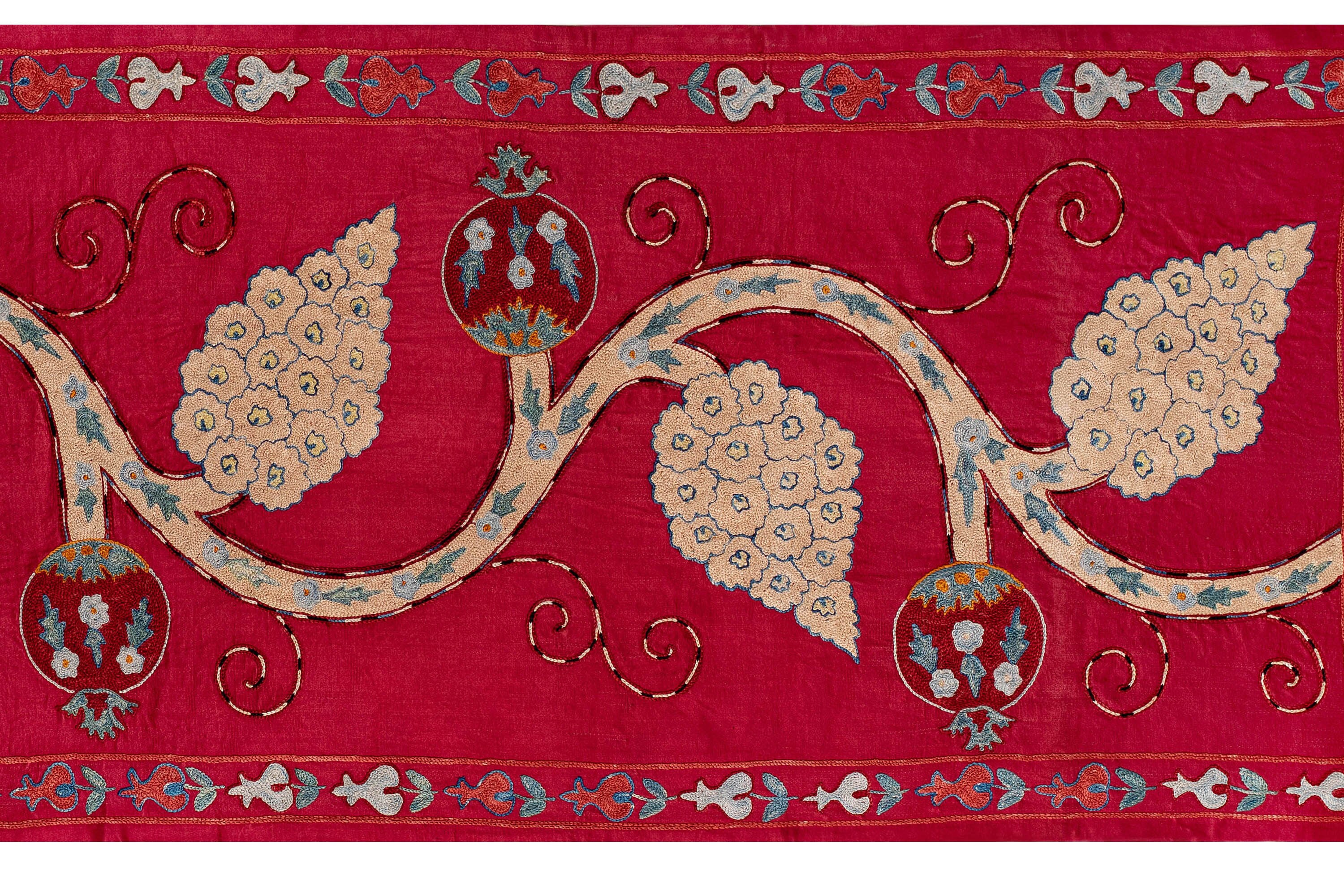 Suzani Wall Hanging Silk Embroidered Table Runner Etsy