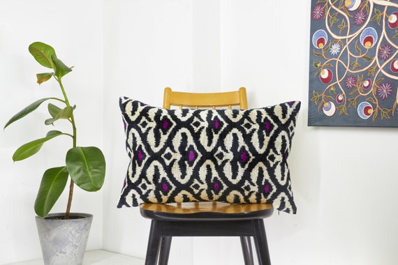 velvet ikat pillows