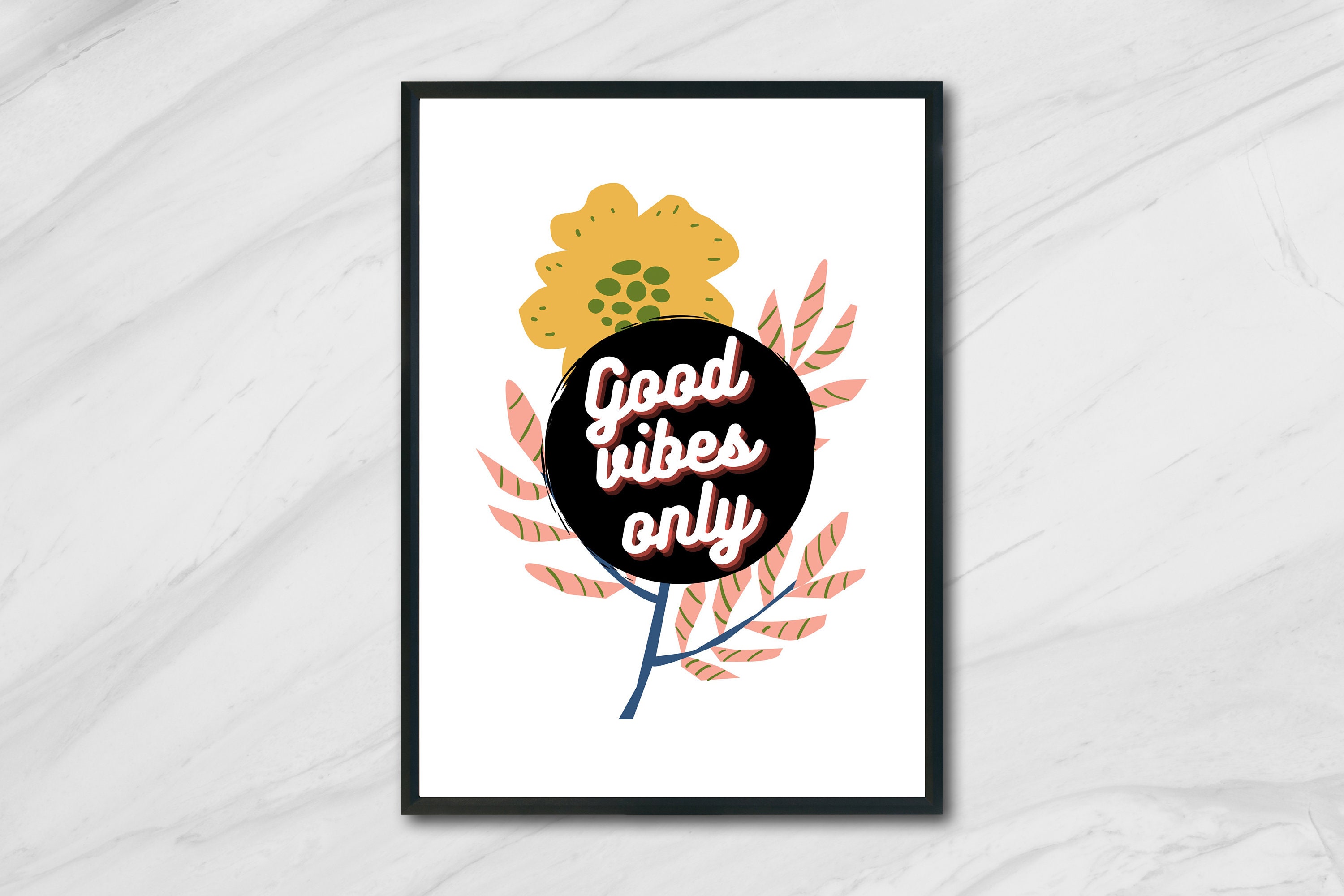 Good vibes only flower digital print digital print digital Etsy