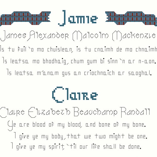 Outlander Sassenach Bookmark Cross Stitch PDF Pattern Etsy