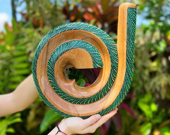 Spiral Didgeridoo Instrument , Travel Didgeridoo Small Australian Bali Digeridu , Handcrafted Compact Didgeridoos - PLANT A TREE