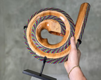 Spiral Didgeridoo Instrument , Travel Didgeridoo Small Australian Bali Digeridu , Handcrafted Compact Didgeridoos - PLANT A TREE