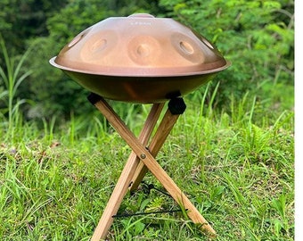 Soporte de handpan de madera hecho a mano, soporte de handpan de madera natural