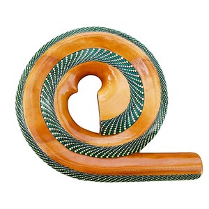 Spiral Travel Didgeridoo Instrument , Didgeridoo Small Australian Bali Digeridu , Handcrafted Compact Didgeridoos PLANT A TREE Green