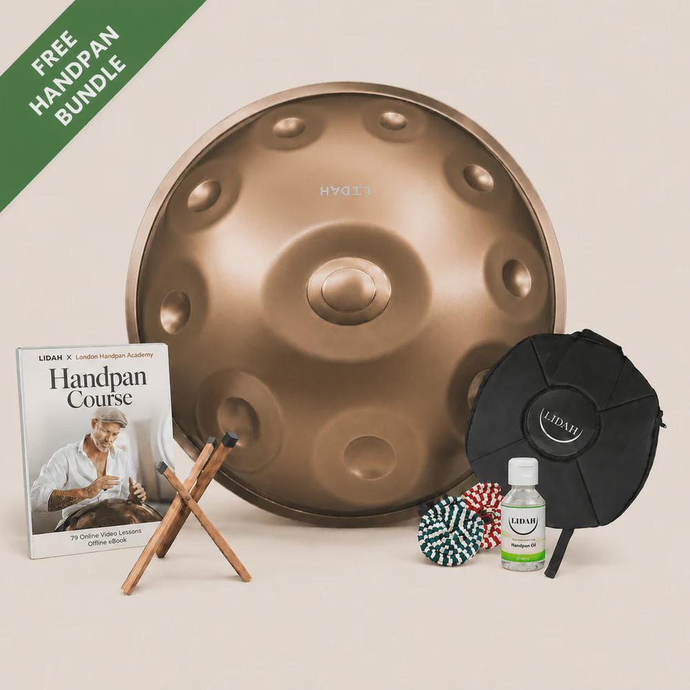 LIDAH Handpan Drum – D Minor/f Pygmy, Stainless Steel, Sound