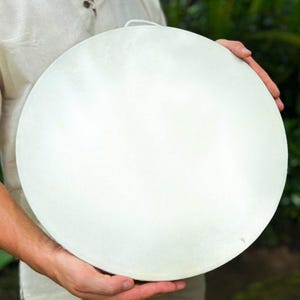 Ręcznie robiony bęben oceaniczny – skóra kozia i drewno tekowe, uzdrawiający dźwięk