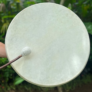 Shaman Drum , 42 52 cm 17&quot; 21&quot; , Easy Tunable Shamanic Frame, Sjaman Drum, Sound Healing, Vibration Drumstick & Pump - PLANT A TREE