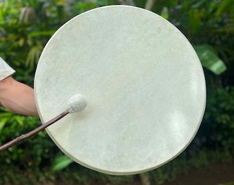 Shaman Drum , 42 52 cm 17&quot; 21&quot; , Easy Tunable Shamanic Frame, Sjaman Drum, Sound Healing, Vibration Drumstick & Pump - PLANT A TREE