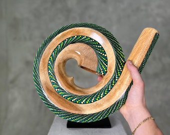 Spiral Didgeridoo Instrument , Travel Didgeridoo Small Australian Bali Digeridu , Handcrafted Compact Didgeridoos - PLANT A TREE