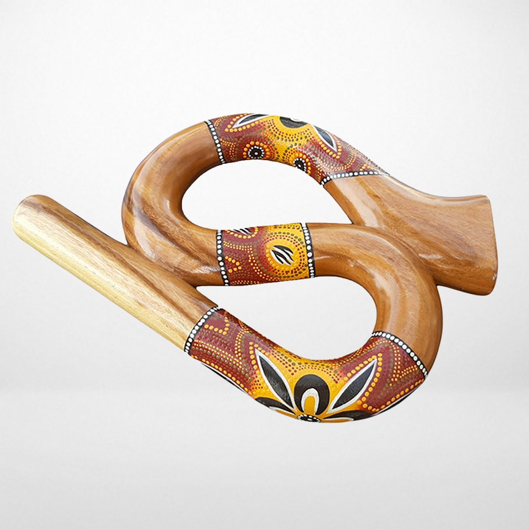 Snake Travel Didgeridoo Instrument , Handcrafted Painted Compact