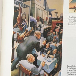 Thomas Hart Benton Print &quot;Detail, St. Louis and Kansas City&quot;  Fine Art, Book Plate Page, Vintage Print, Frameable, Glossy