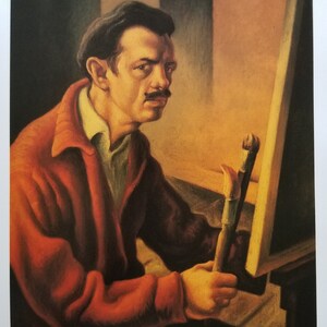 Famous Thomas Hart Benton Print &quot;Thomas Hart Benton&quot;  Fine Art Illustration, Book Plate Page, Vintage Print, Frameable, Glossy