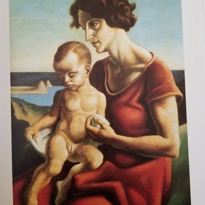 Famous Thomas Hart Benton Print &quot;Rita and T.P.&quot;  Fine Art Illustration, Book Plate Page, Vintage Print, Frameable, Glossy