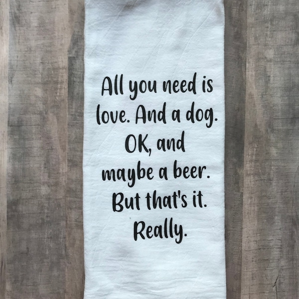 All you need is love tea towel