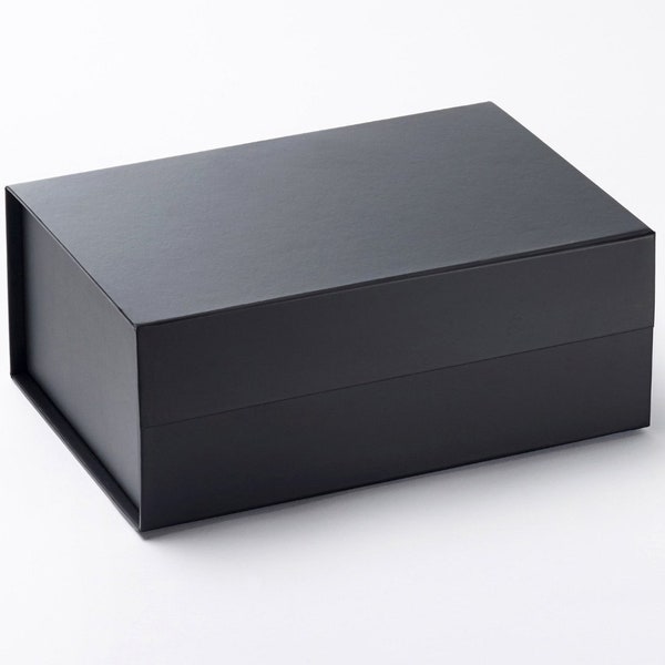 Medium Black Luxury Box, No Ribbon, Luxury Memory Box, Elegant Gift Box, Birthday Gift, Gift For Him, Mens Gift Box, Black Box. Magnetic