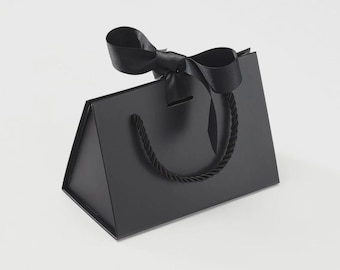 Luxury Black BoxBag | Magnetic Gift Box Bag | Rigid Gift Packaging | Reusable Keepsake