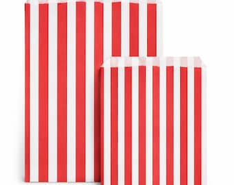 Red White Candy Stripe Paper Bags | Party Favors, Sweet Treats, Retail Packaging