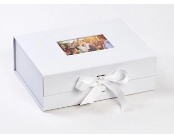 Luxury Photo Memory Box | Magnetic Keepsake Gift Box (White or Black)