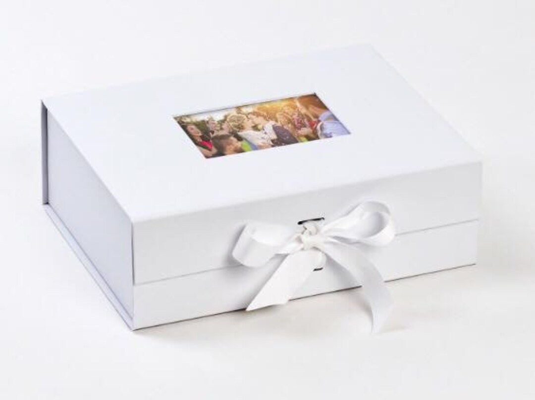Large White Photo Box, Luxury Keepsakes Box, Bride Gift, New Baby Gift