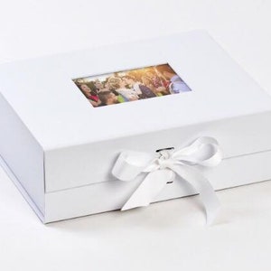 Large White Photo Box, Luxury Keepsakes Box, Bride Gift, New Baby Gift, Magnetic Closure, White A4 Memory Box, White Luxury Keepsake Box