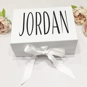 Personalised Keepsake Box, Any Name, Your Name, White Deep Box, Gift Box, Birthday Gift, Luxury Keepsake Box, Keepsake Memory Box