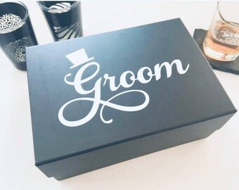 Groom Keepsake Box, Black Keepsake Box, Luxury Gift Box, Wedding Gift, Memory Box, Groom Memory Box, Wedding Keepsakes, Groom to Be Gift