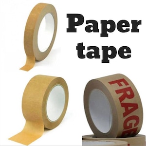 Paper Tape, 25mm or  50mm Wide, Fragile Paper Tape, Eco Friendly, Sellotape Alternative, Packaging and Wrapping, 100% Recyclable, Acid Free