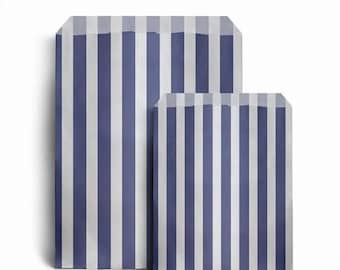Blue White Candy Stripe Paper Bags | Party Favors, Sweet Treats, Gift Packaging