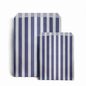 Sacchetti di carta a strisce blu e bianche per caramelle, 2 misure, varie quantità, sacchetti di carta ecologici, sacchetti per feste, sacchetti per dolci, sacchetti per dolcetti