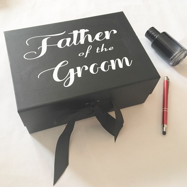 Vater des Bräutigams Geschenkbox, Vater der Braut, Trauzeuge, Luxus Geschenkbox, Schwarze Andenken Box, Luxus Geschenkbox, Hochzeitsgeschenk