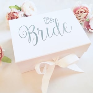 Caja de regalo de lujo para novias, regalo de boda, caja de recuerdos, caja de recuerdos para novias, recuerdos de boda, regalo para la futura novia, caja de recuerdos blanca