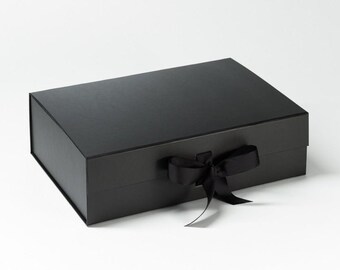 Luxury Black Keepsake Box | Magnetic Closure Gift Packaging