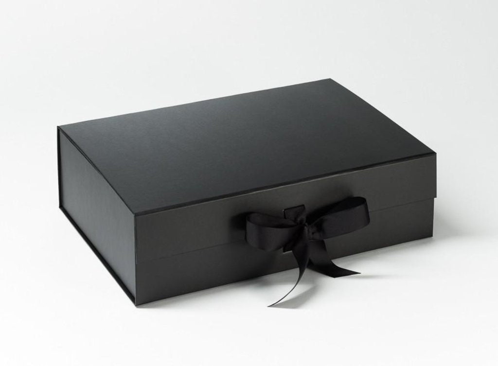 30 Black Magnetic Boxes With Snap Closure, Best Man Gift Box