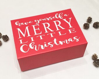 Red Christmas Gift Box, Magnetic Closure, Rigid Luxury Box