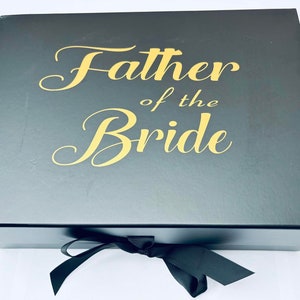 Vater der Braut Geschenkbox, schwarze Luxusgeschenkbox, schwarze Erinnerungsbox, Luxusgeschenkbox, Hochzeitsgeschenk-Hochzeitsbox