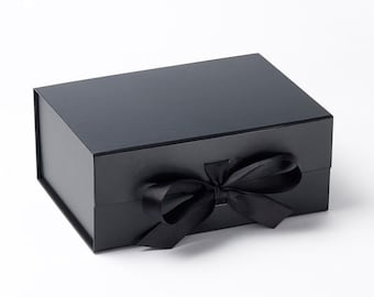 Scatola dei ricordi nera media: elegante scatola regalo con nastro