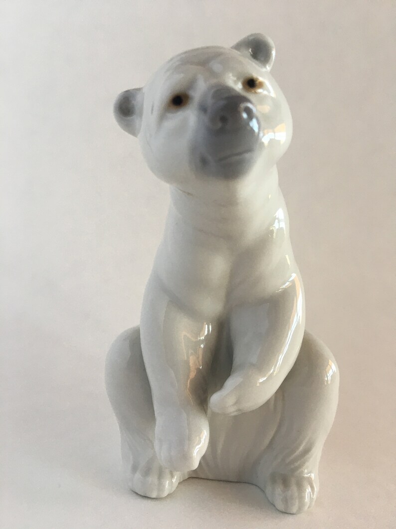 Lladro Resting Polar Bear Porcelain Figurine White Handmade in Etsy