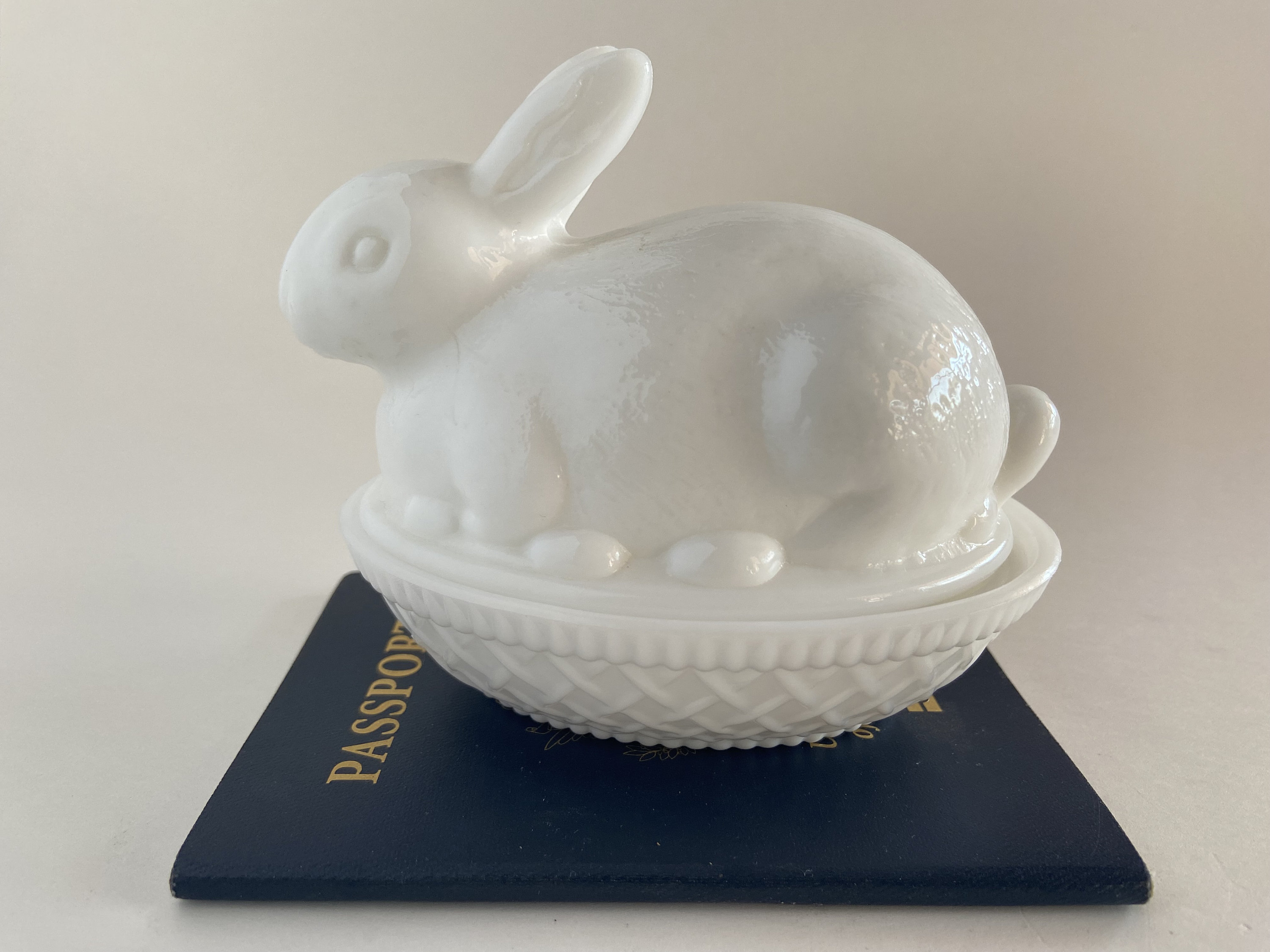 Vintage Imperial Glass Milk Glass Bunny Rabbit on Nest Etsy