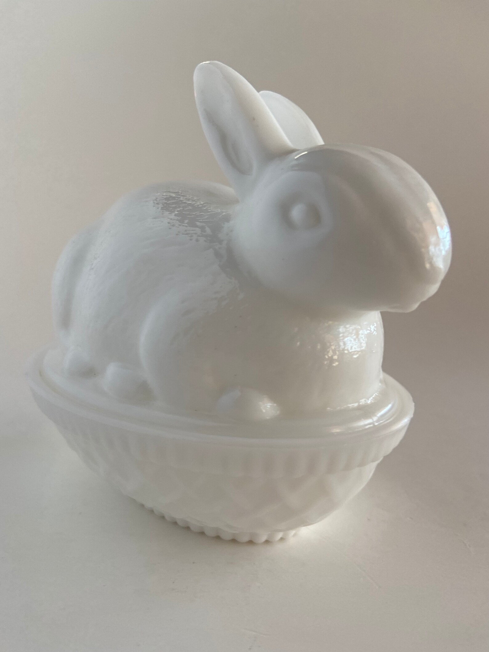 Vintage Imperial Glass Milk Glass Bunny Rabbit on Nest Etsy