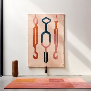 hanging Rug Wall Tapestry - Authentic Ethnic Decor for Home Interiors ,Bohemian Charm Handwoven Moroccan  rug ,wall rug
