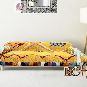 Luxury Boho sofa Elegant Moroccan Handmade Couch - High-Quality Wool Sofa with New Design |  | Artisan Handwoven Seating Moroccan couch