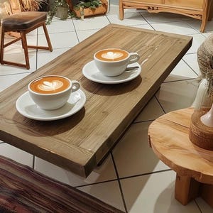 Nature Square Coffee Table Handmade Natur Wood Table , Rustic wood table , Natur wood table ,Live Edge Table
