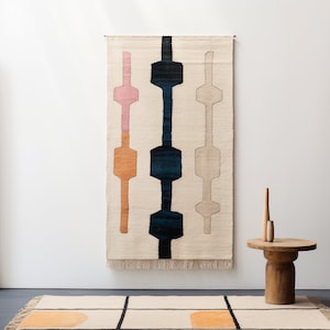 Clasic hanging Rug Wall Tapestry - Authentic Ethnic Decor for Home Interiors ,Bohemian Charm Handwoven Moroccan  rug ,wall rug