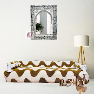 Luxury Boho sofa Elegant Moroccan Handmade Couch - High-Quality Wool Sofa with New Design |  | Artisan Handwoven Seating Moroccan couch