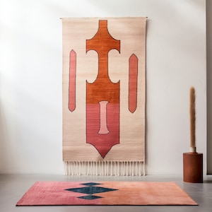 Moroccan hanging Rug Wall Tapestry - Authentic Ethnic Decor for Home Interiors ,Bohemian Charm Handwoven rug wall rug
