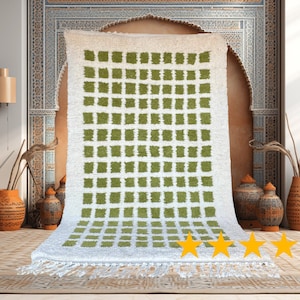 authentic moroccan Beni Ourain rug abstract Moroccan rug 5x8  feet