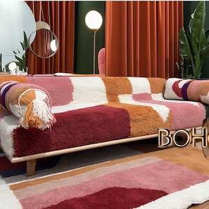 bohemian Moroccan sofa  ,  Moroccan couch Handmade Couch - High-Quality Wool Sofa New Design | | Artisan Handwoven Seating Luxury Furniture