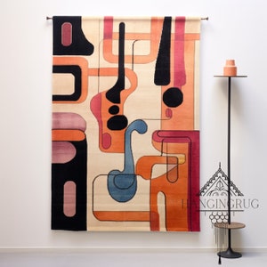 Modern hanging Rug Wall Tapestry - Authentic Ethnic Decor for Home Interiors ,Bohemian Charm Handwoven Moroccan  rug ,wall rug