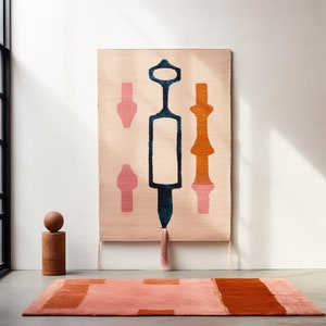 Moroccan Rug Wall Tapestry - Authentic Ethnic Decor for Home Interiors ,Bohemian Charm Handwoven rug wall rug